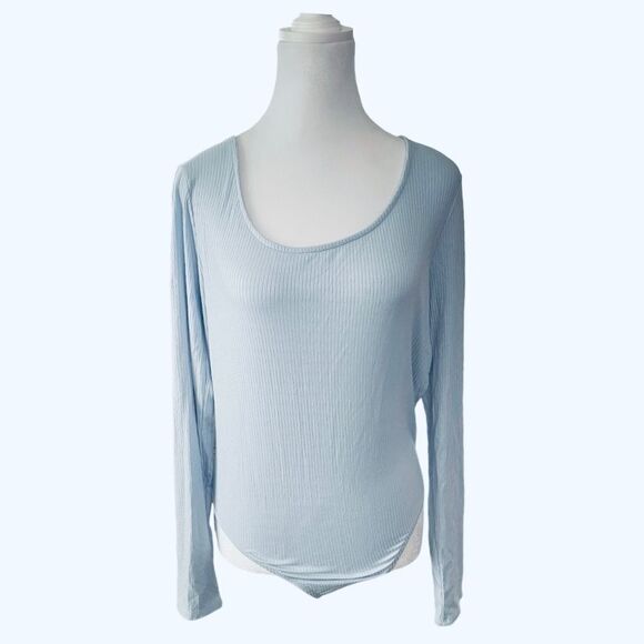 144 BABY BLUE BODY SUIT WITH SEXY BACK, LG - Picture 1 of 3